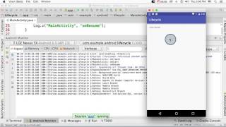 लाइफ़साइकिल कॉलबैक के साथ नमूना अनुप्रयोग screenshot 1