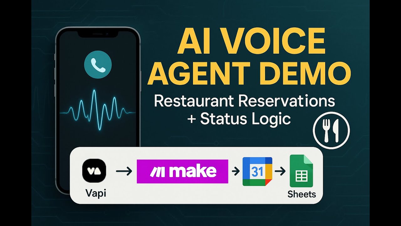 AI Voice Agent for Restaurants | Vapi + Make + Google Calendar + Sheets ...