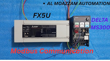 "How to Connect Mitsubishi FX5U PLC with DELTA MS300 VFD Using Modbus RTU – Complete Tutorial"