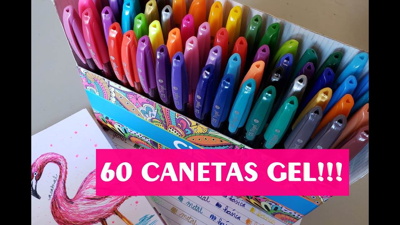 Desenhando e Testando 60 canetas gel CIS