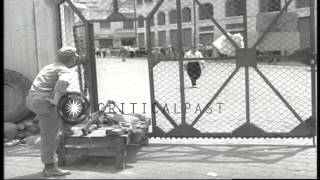 Usmc Lvtp-5 And Marines On Guard At A Dock In Beirut, Lebanon During The Lebanon ...Hd Stock Footage