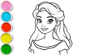 Beautiful Belle Drawing for Kids, Painting & Coloring for Kids | Let's Draw Together