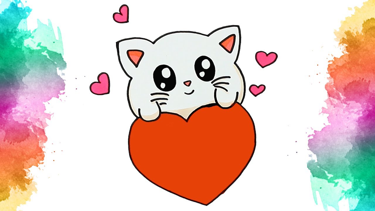Coração de gato kawaii