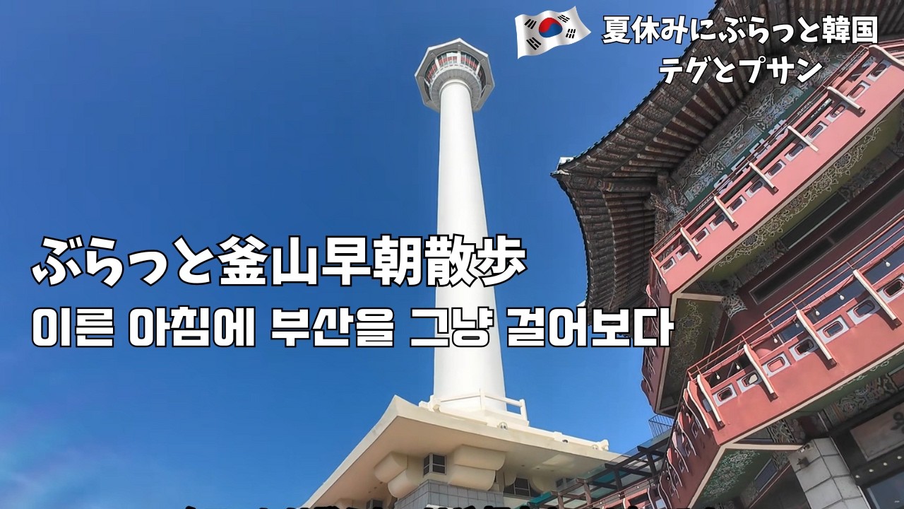 【韓国ひとり旅Vlog】釜山早朝散歩｜今日も地下鉄1日券購入、釜山駅職員食堂チャレンジ失敗、釜山タワーとチャガルチ市場、ハナロマートのコメ価格