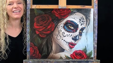 Learn How to Draw and Paint with Acrylics DIA DE LOS MUERTOS Easy Beginner Acrylic Painting Tutorial
