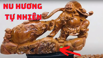 Cận cảnh tượng di lặc gỗ hương Gia Lai liền khối siêu đẹp.