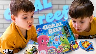 Марк и Борис играют в CORAL REEF | Распаковка детской настольной игры Коралловый Риф MagnitShow