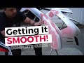 How To Prepare Front Bumper For Paint!  Bondo and Sanding on the E63 AMG bumper.