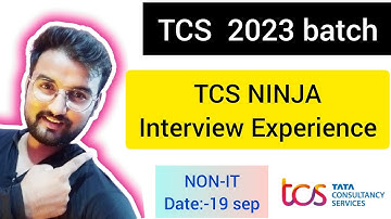 TCS Ninja Interview Experience 🔥|| TCS 2023