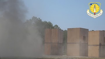 Mass Timber Blast Testing Phase 2: Test 5 – 199 lbs of flake TNT with Vertical Load #5