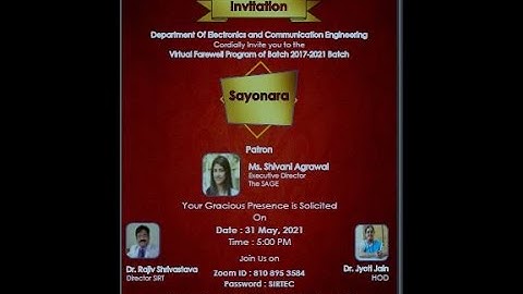 Sayonara : A Virtual Farewell Party to the Final Year Students of EC batch 2021