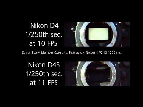 Nikon D4 vs Nikon D4S shutter mechanism comparison video