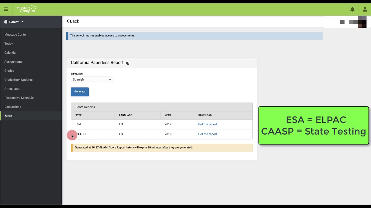 Paperless Reporting in IC Parent Portal