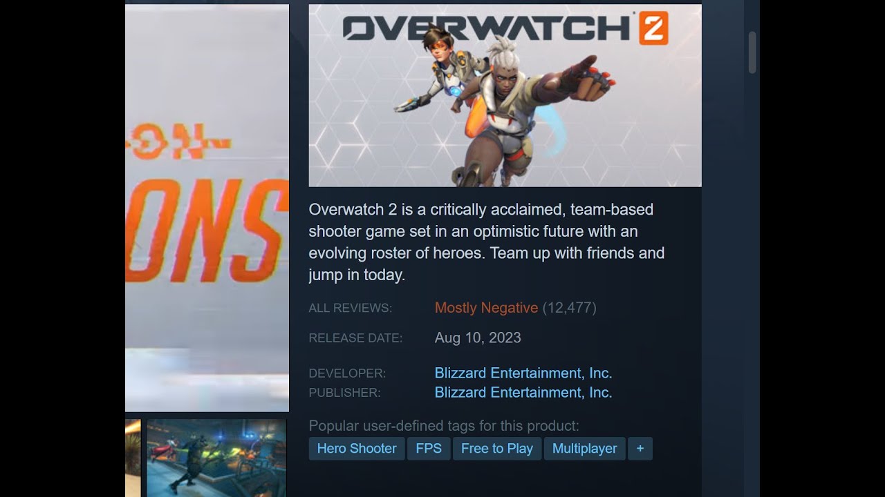 Overwatch 2 Releases on Steam to Overwhelmingly Negative Reviews