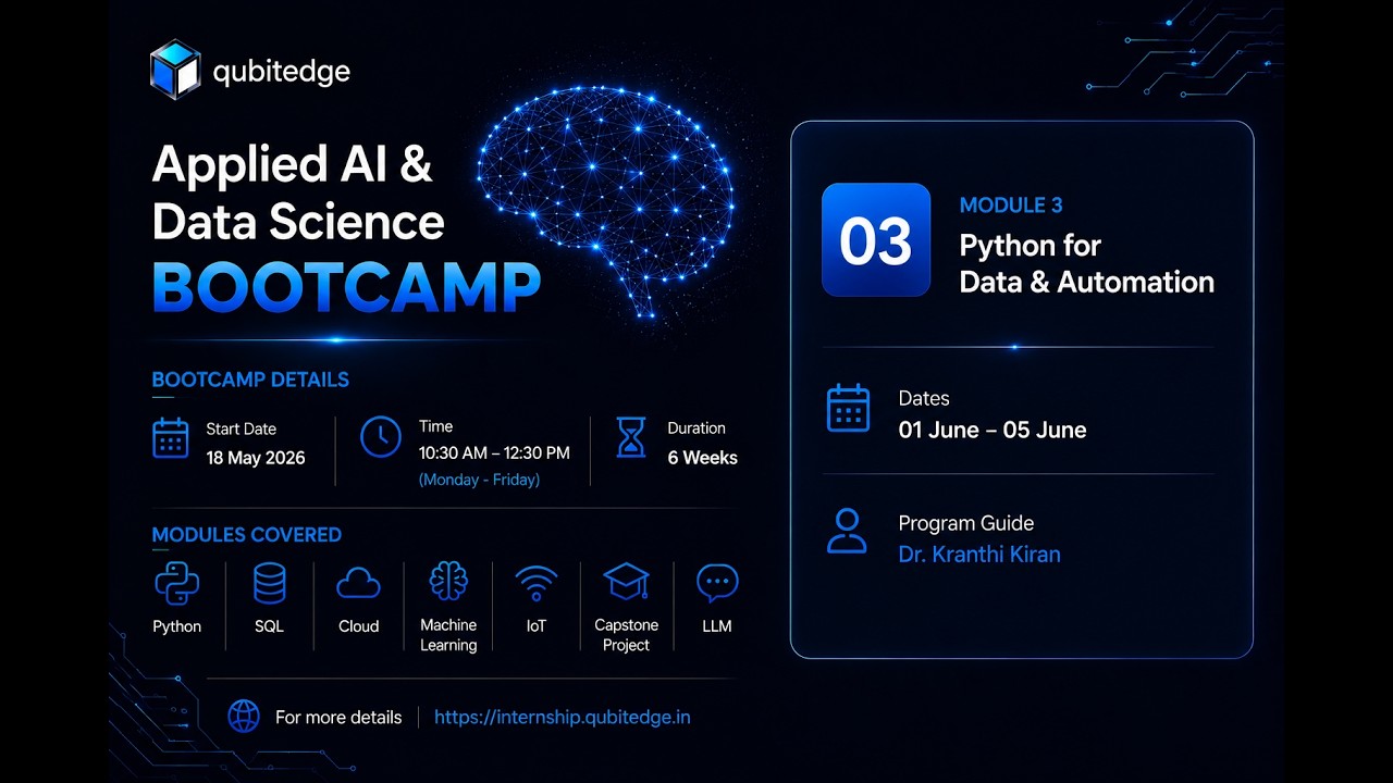 Module 3 Day 1 | Applied AI & Data Science Bootcamp 2026
