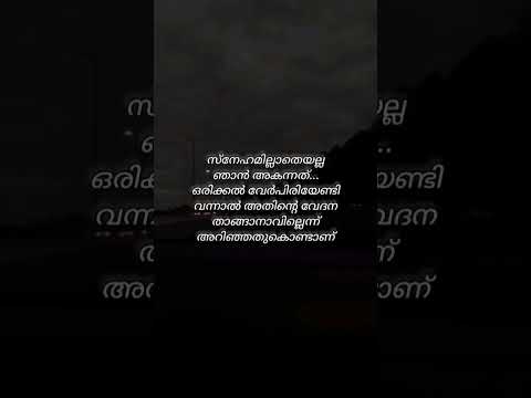 "സ്നേഹമില്ലാത്തതല്ല... അകന്നത്." 💔