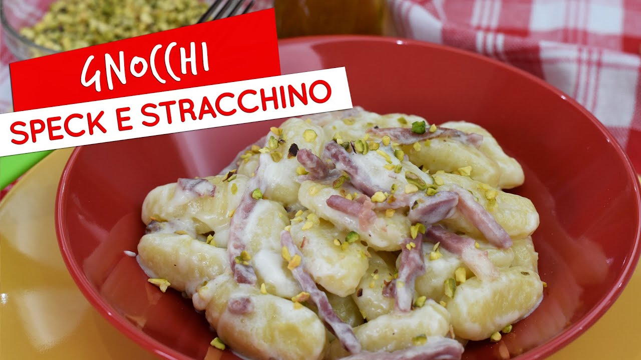 Gnocchi speck e stracchino con granella di pistacchi