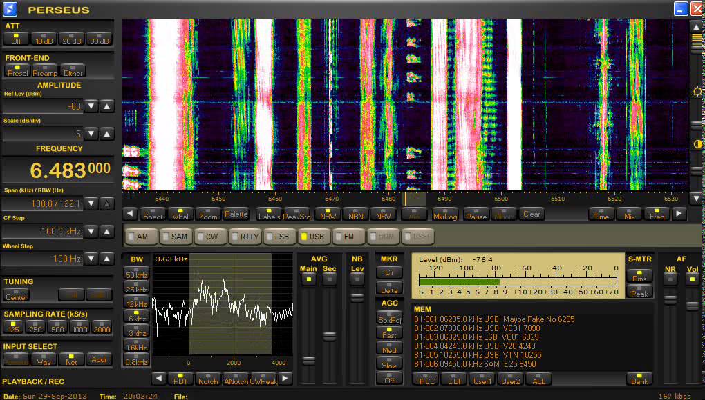 Numbers Station, English, Unknown ID, September 29, 2013, 2002 UTC, 6483 kHz, USB mode