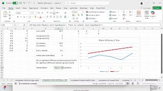Use Excel to perform a mann whitney u test
