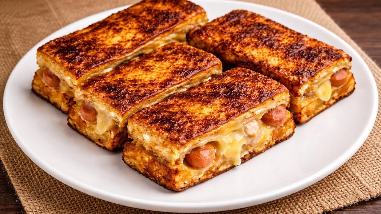 Идея завтрака на каждый день — просто, быстро и очень вкусно! 😋🍳 Яичный тост за 5 минут