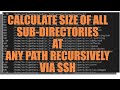 How to calculate size of all sub-directories at any path recursively?