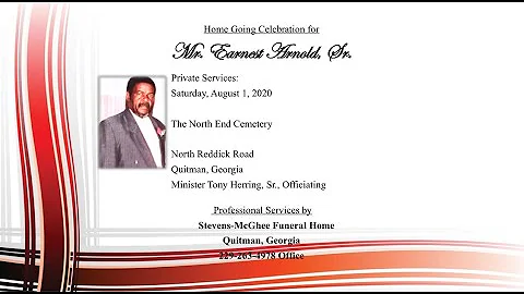 Home Going Celebration for Mr. Earnest Arnold Sr.