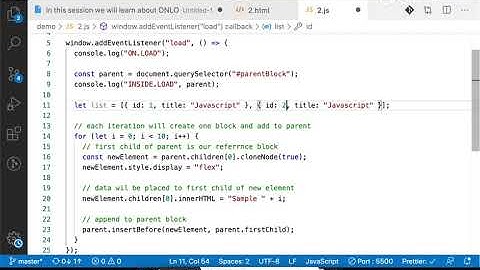 Initialising the Page, Using Window OnLoad Event Listener | DOM Operation