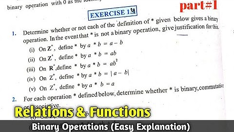 CLASS 12th MATHS CHAPTER 1 EXERCISE 1.4 NCERT SOLUTION | BINARY OPERATIONS | RELATIONA AND FUNCTIONS