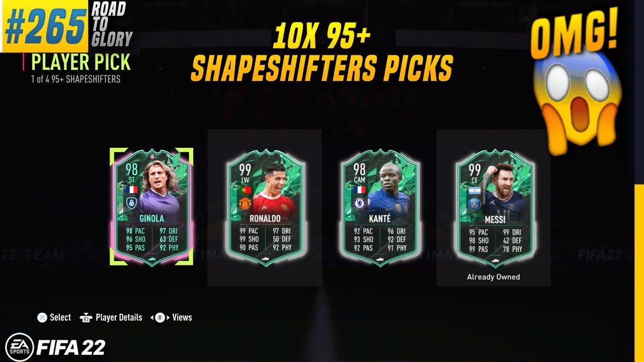 OMG! PACKED MESSI & GINOLA IN INSANE 10x 95+ SHAPESHIFTER PLAYER PICKS | FIFA 22 • Road ToGlory