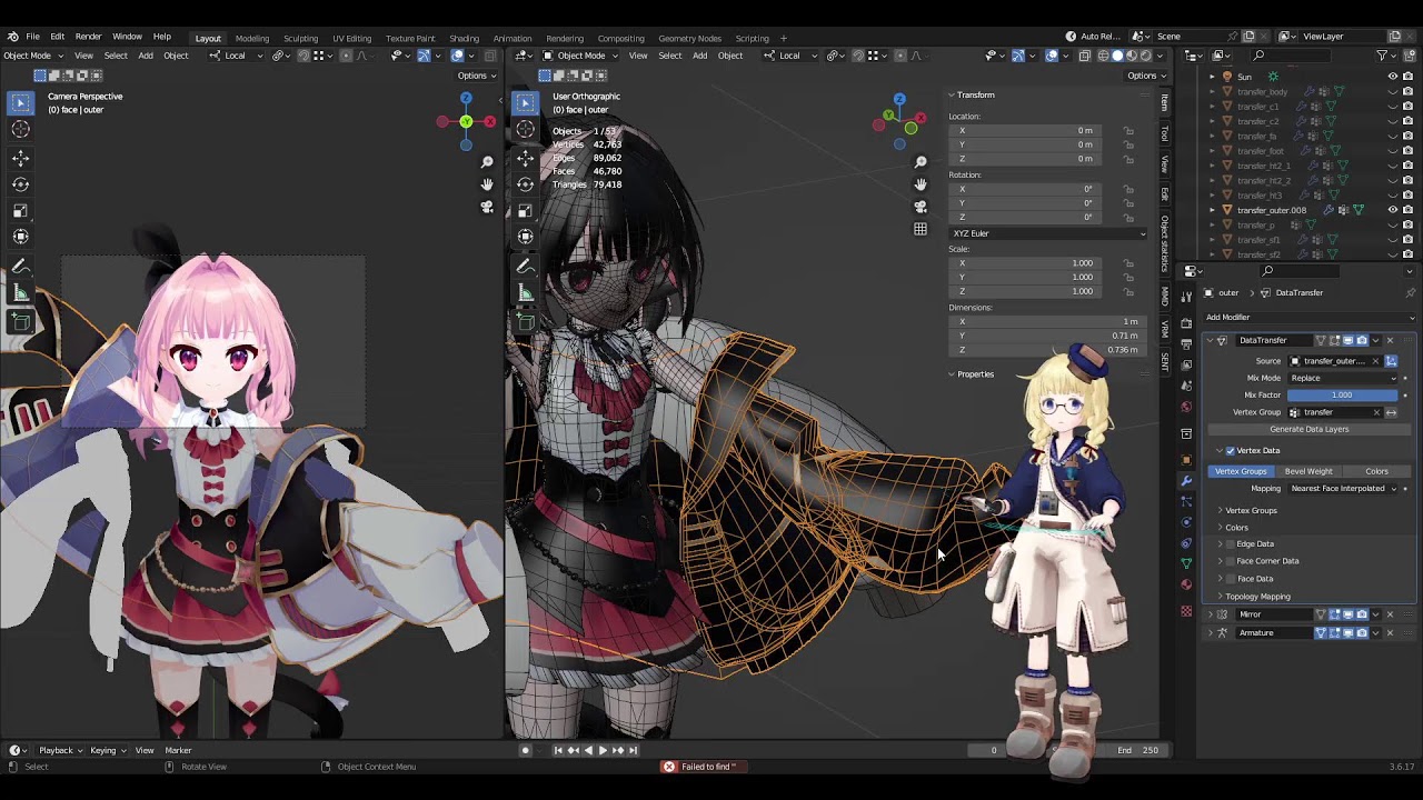 3Dキャラモデリング 作業配信#89【blender】
