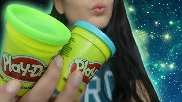 ASMR Tapping Scratching Lids, Play- Doh Squishy Sounds!