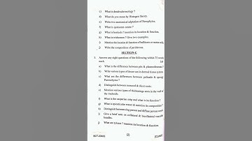 #bsc Core5 Question Paper Botany 3rd Semester Question Paper (Utkal University) #bscbotany #biology