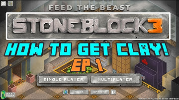 Lets Play Stoneblock 3 EP 1 - How to Get Clay! How to Get Water! How to Get Lava! How to Git Gud!