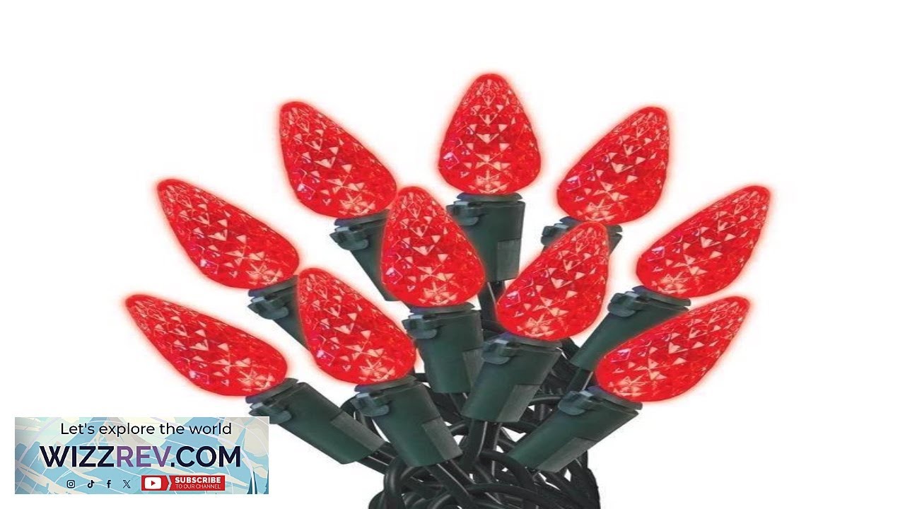 Celebrations Blue LED C6 Red 100 ct String Christmas Lights 24.5 ft.