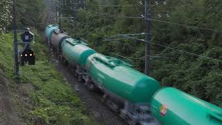 【4K60P】中央西線　EF64 1000番代重連　貨物5875ﾚ　十二兼・野尻　20190827
