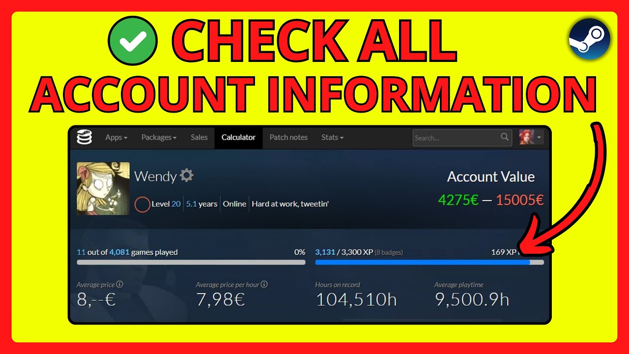 How To Steam Account Information (ID, Games, Value & Playtime) 2024