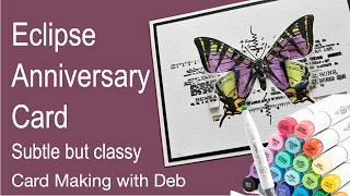 Eclipse Anniversary Card with Textures Stamp Set and big alphabet