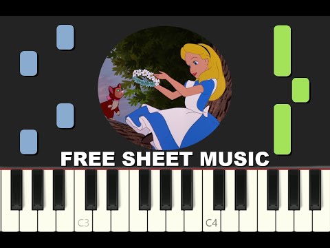 IN A WORLD OF MY OWN from Alice in Wonderland, Disney, 1951, Piano Tutorial, free Sheet Music (pdf)