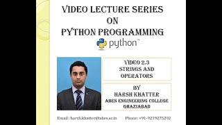 Python 2.3 Strings and operators