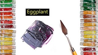 How To Make Eggplant Color - Mixing Acrylic Colors