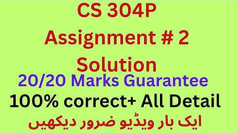 CS 304P Assignment # 2 solution / CS304P Assignment 2 solution 2025