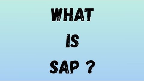 What is SAP ? A introduction video for Beginners !