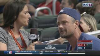 actor josh duhamel spotted on kiss cam at twins game
