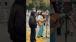 Download Lagu But I set fire to the rain watched it pour as I touched your face... #streetperformer #leire #buskin MP3