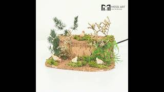 Animali presepe galline che beccano per statue da 10 12 cm in movimento
