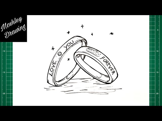 Continuous Line Drawing Wedding Rings Stock Illustration - Download Image  Now - Engagement, Ring - Jewelry, Wedding - iStock