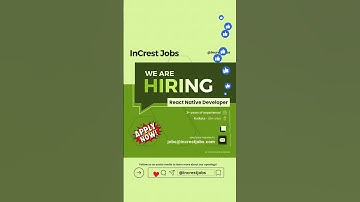 We are hiring a React Native Developer.