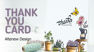 Altenew_Thank You Card using ZIG Clean Color Real Brush Pens