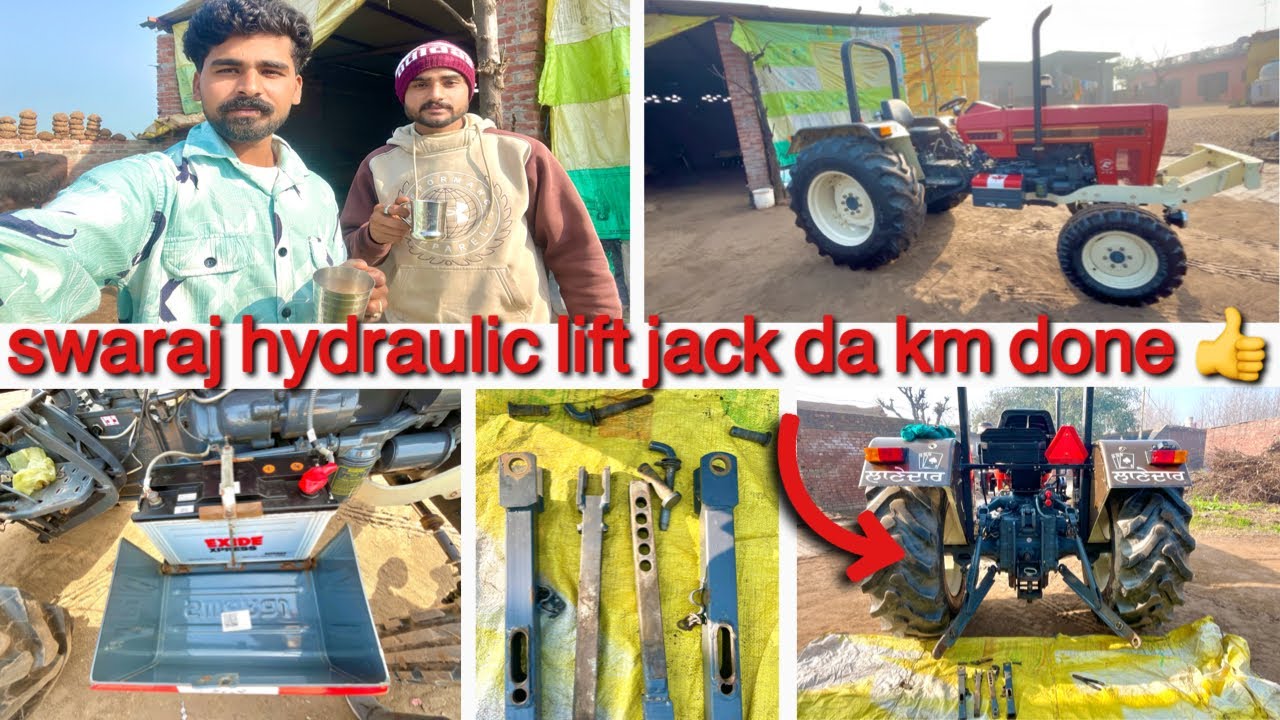 finally Swaraj de hydraulic lifting jack da km hogya done😈[Happy Tractor vlogs]