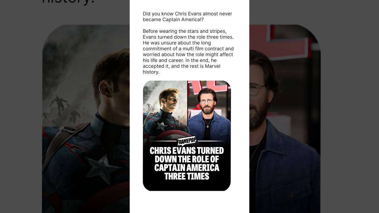 🤯Chris Evans ALMOST Said NO to Captain America?! 😱 | Marvel Behind The Scenes